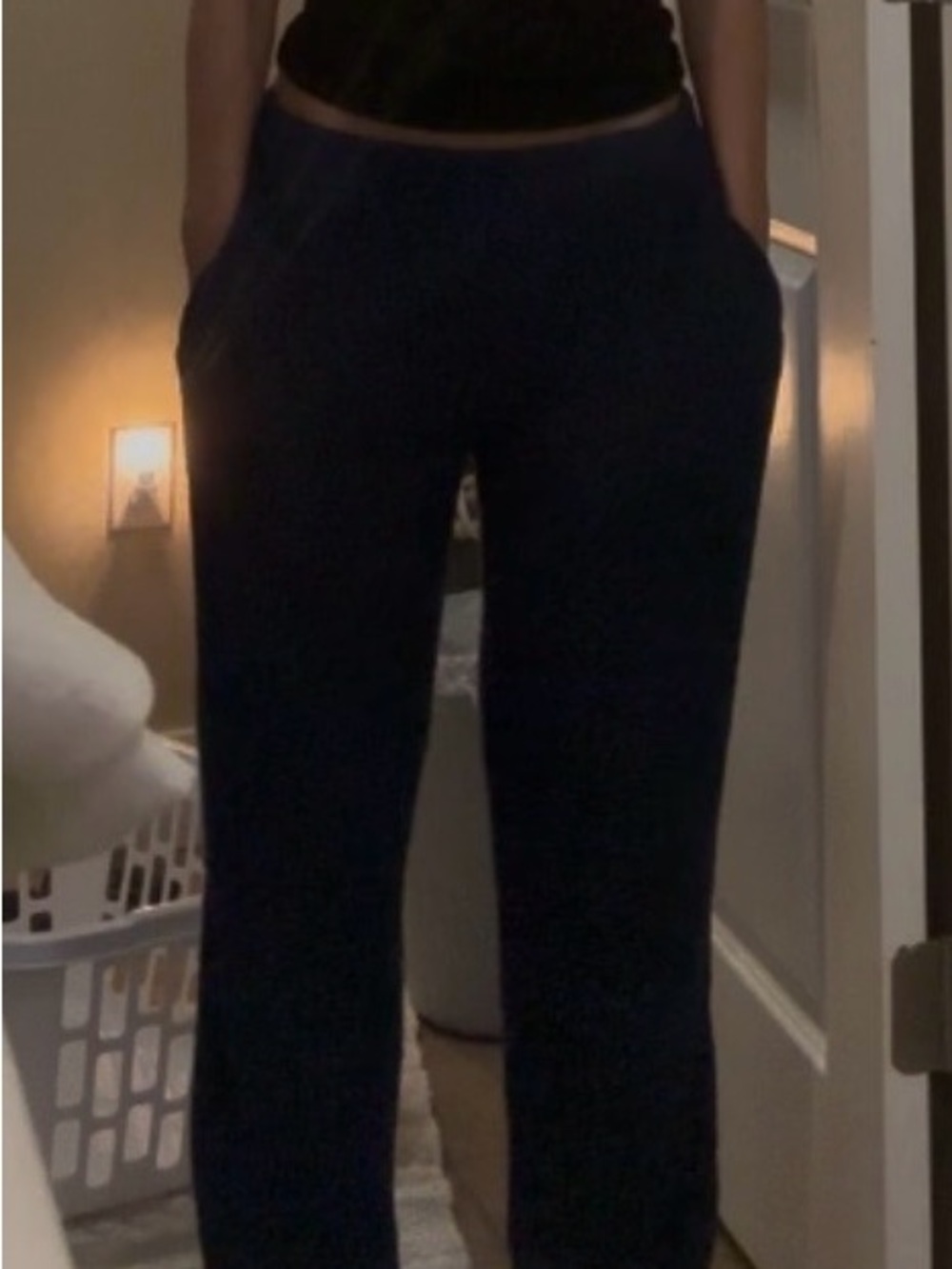 Navy Ribbed Knit Pants - Picture 5 of 6